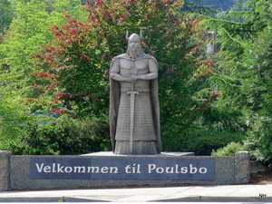 The Viking Man statue in Poulsbo, near the new office